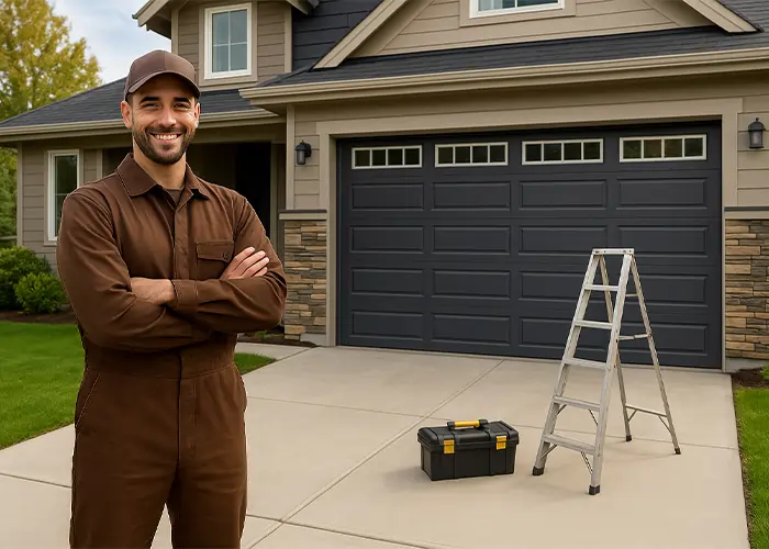 Garage Door of Dearborn Heights service van and technician