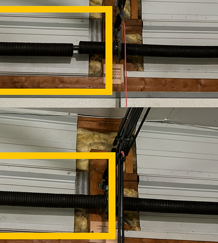 Technician replacing a garage door torsion spring in Dearborn Heights